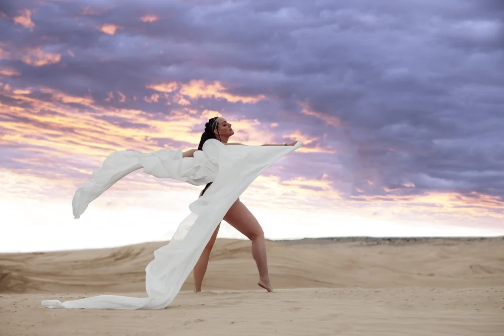 White sheet boudoir set — simple timeless styling at a Utah studio
