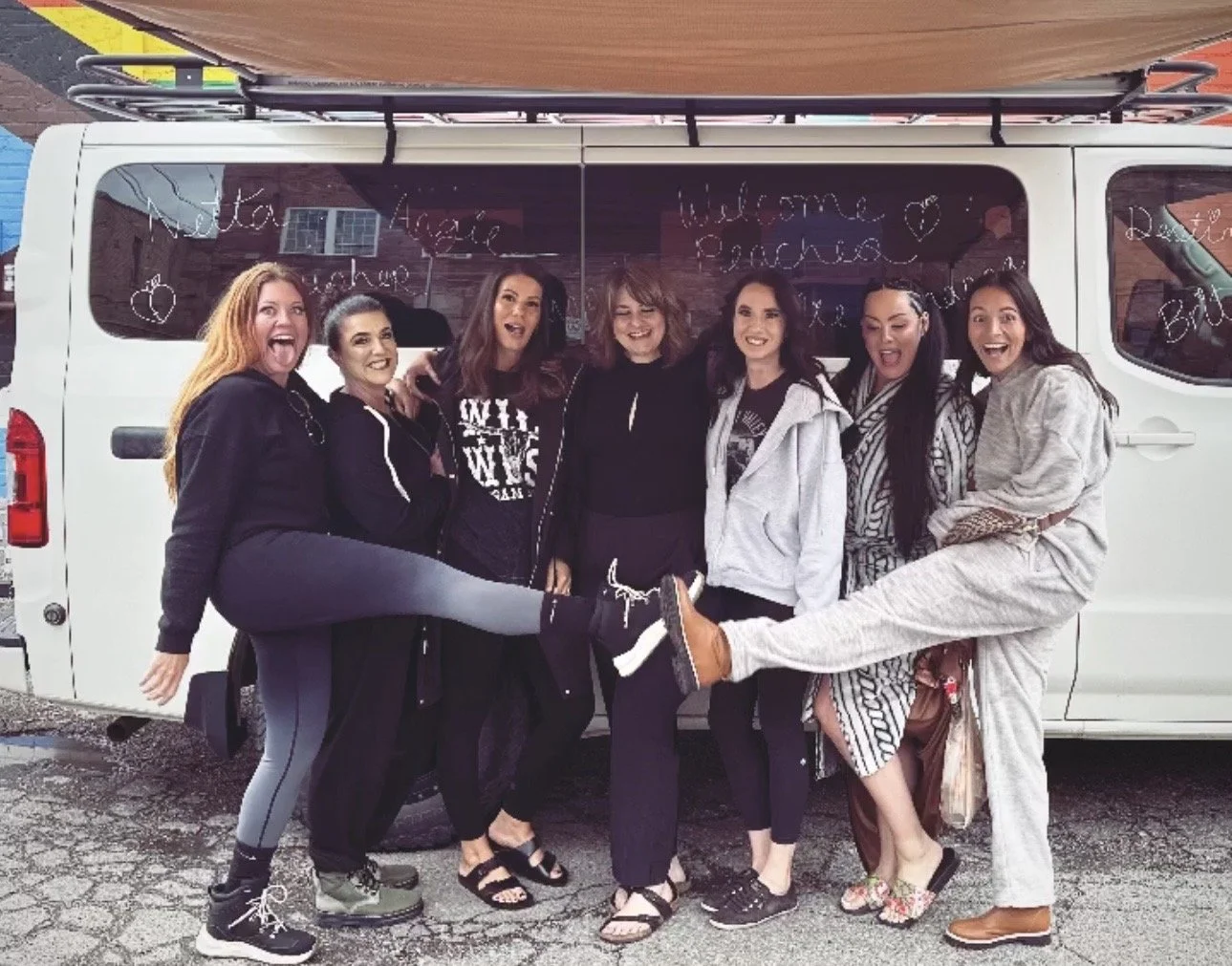 Women preparing for outdoor boudoir adventure session in Utah.