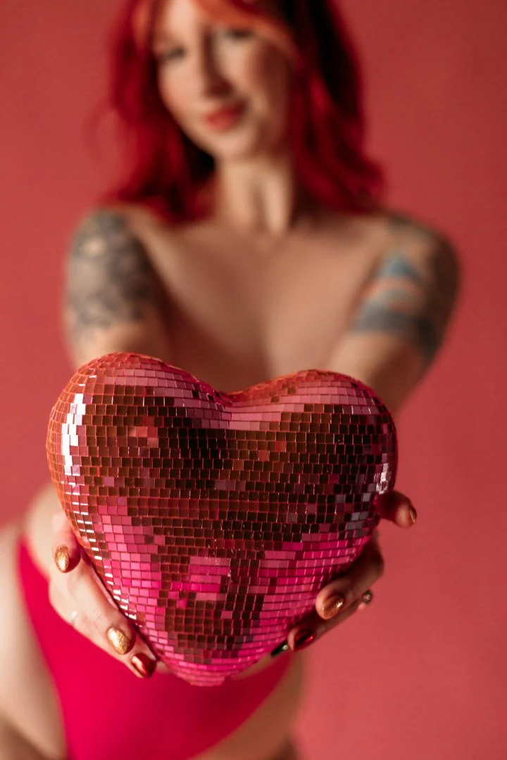 Valentine's boudoir mini session in a Salt Lake City studio