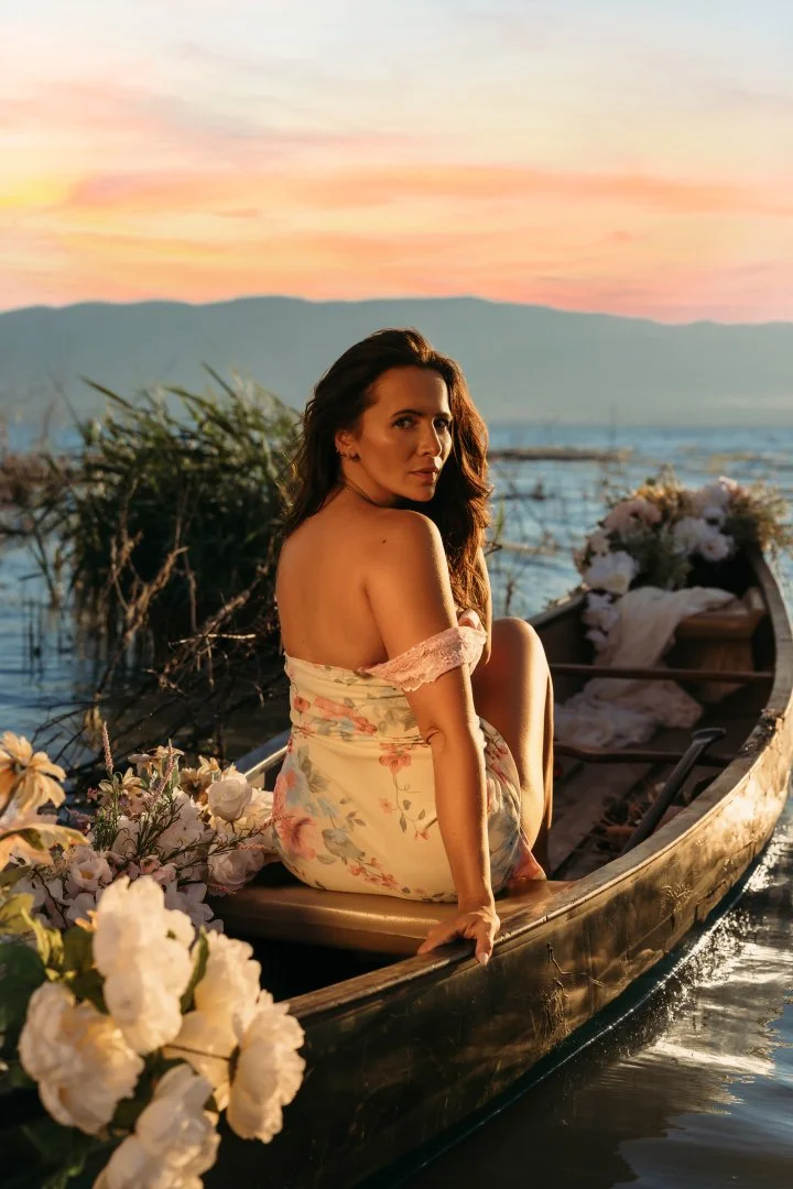 Mountain landscape outdoor boudoir session in Utah