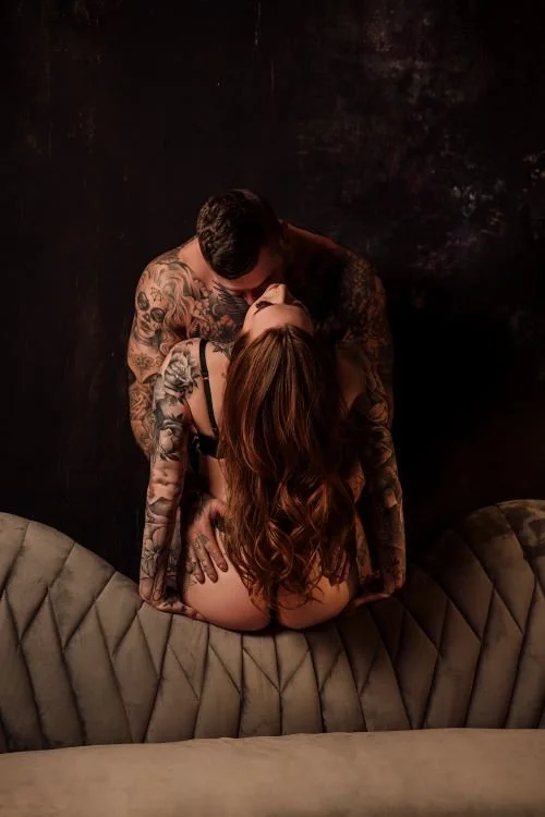 Couples connection boudoir photography in downtown Salt Lake City