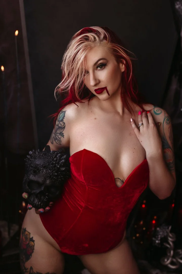 Halloween boudoir mini session set at Blushed Boudoir in Salt Lake City, Utah