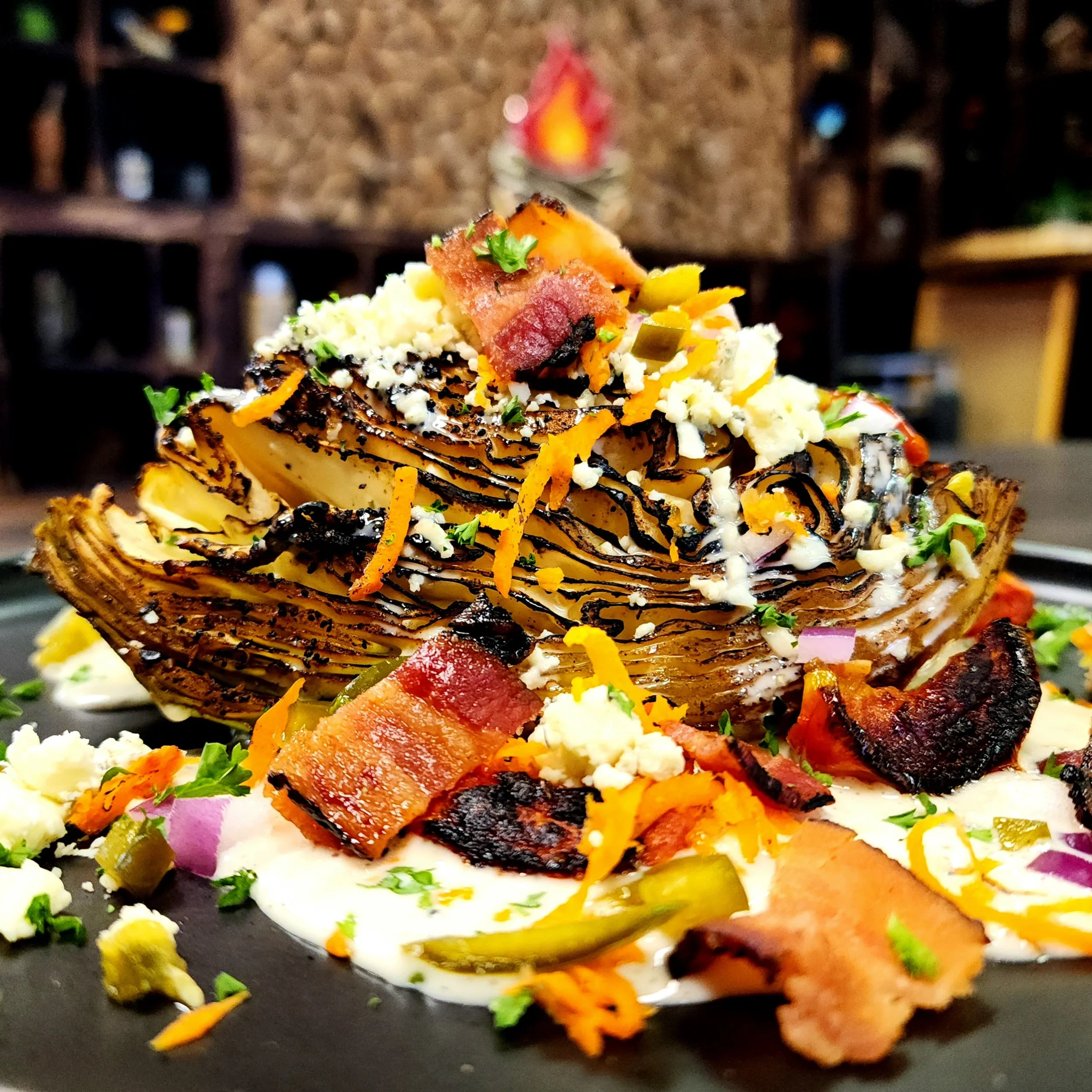 Smoked Cabbage Wedge Salad.