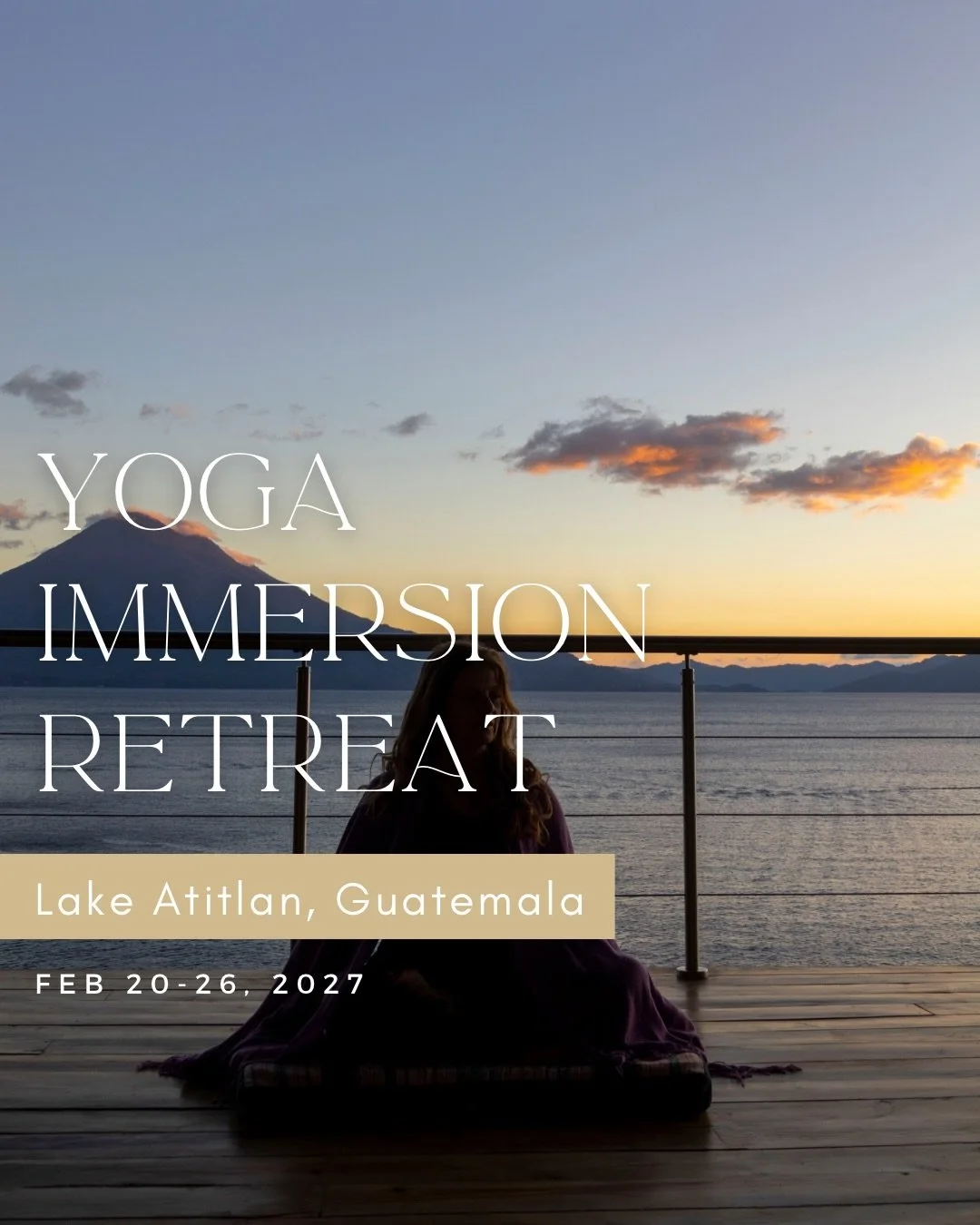 What if your next retreat was more than just a getaway?

Join me for a week of practice, study, and connection at beautiful Lake Atitl&aacute;n, Guatemala.

This Yoga Immersion Retreat is for those who want to explore yoga beyond the physical practic
