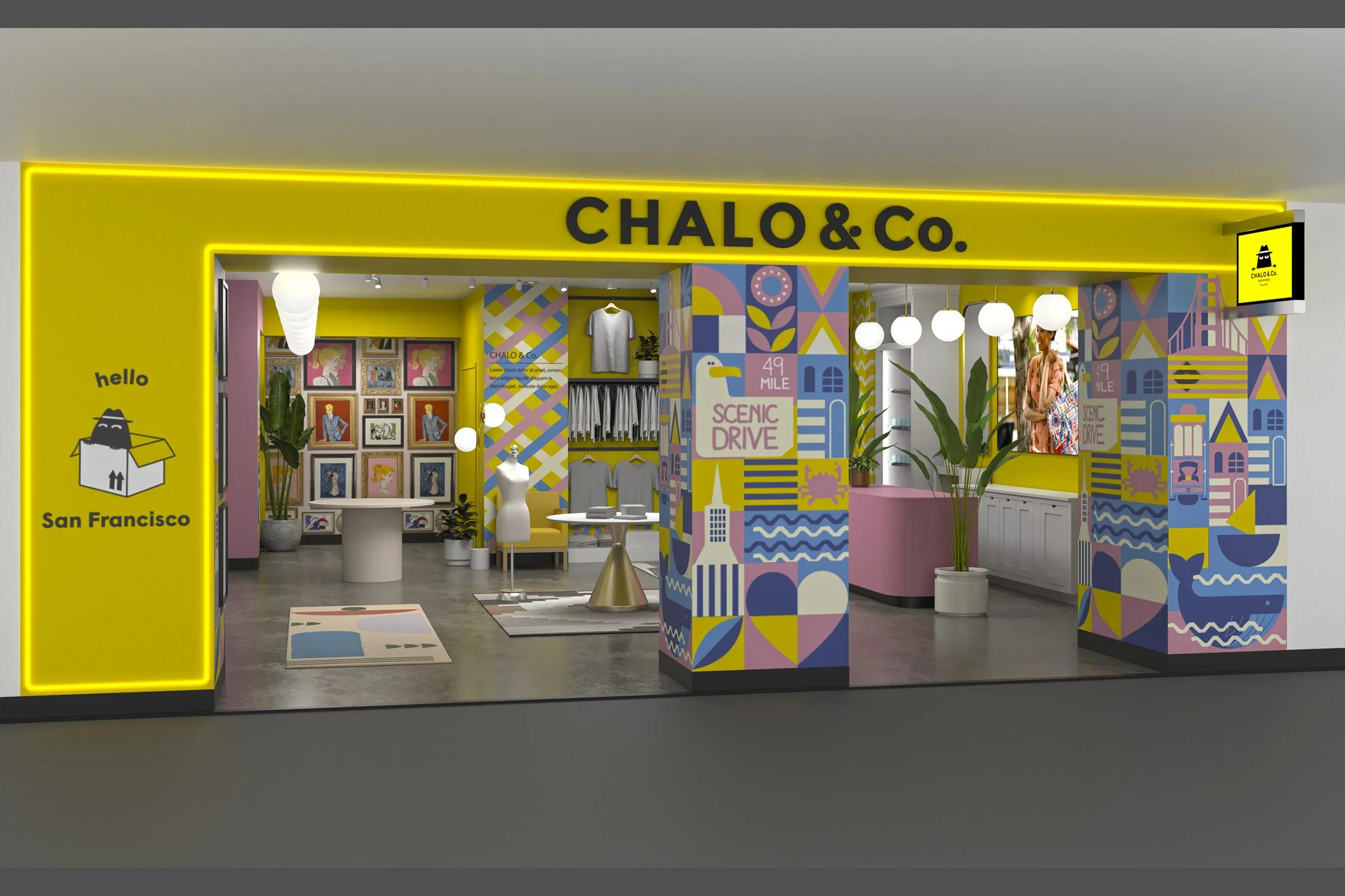 3D model and rendering of retail interior as part of RFP.