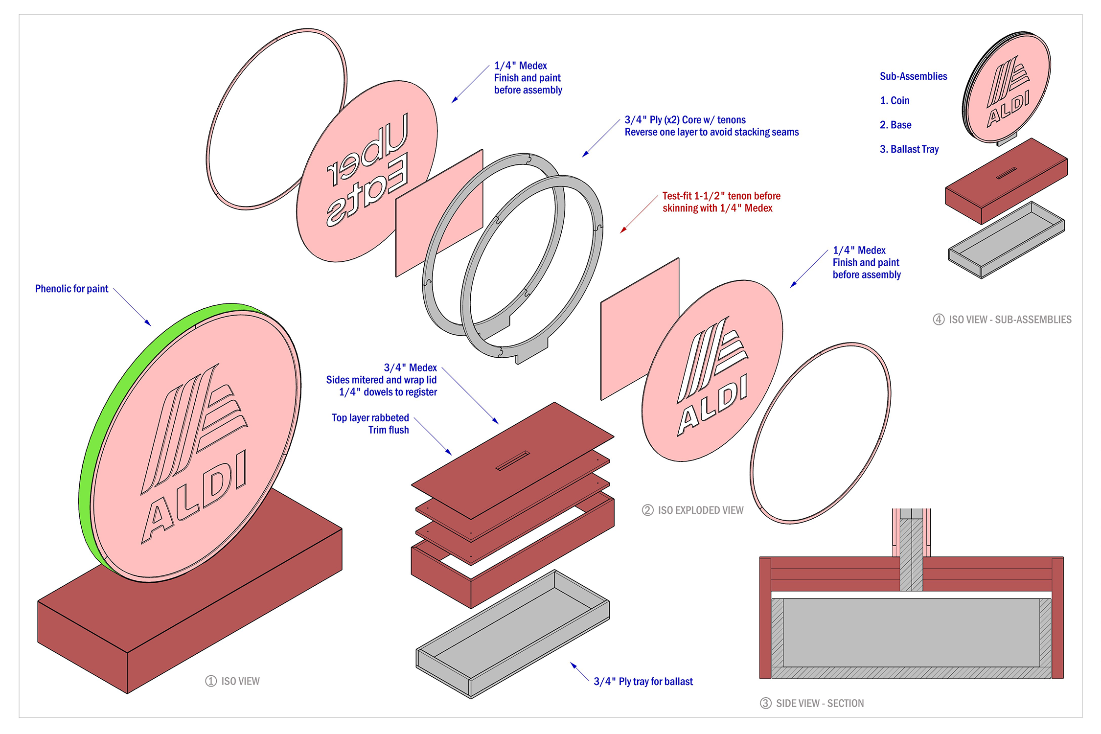 Oversaw design and drafting of experiential build for Uber Eats x Aldi campaign.