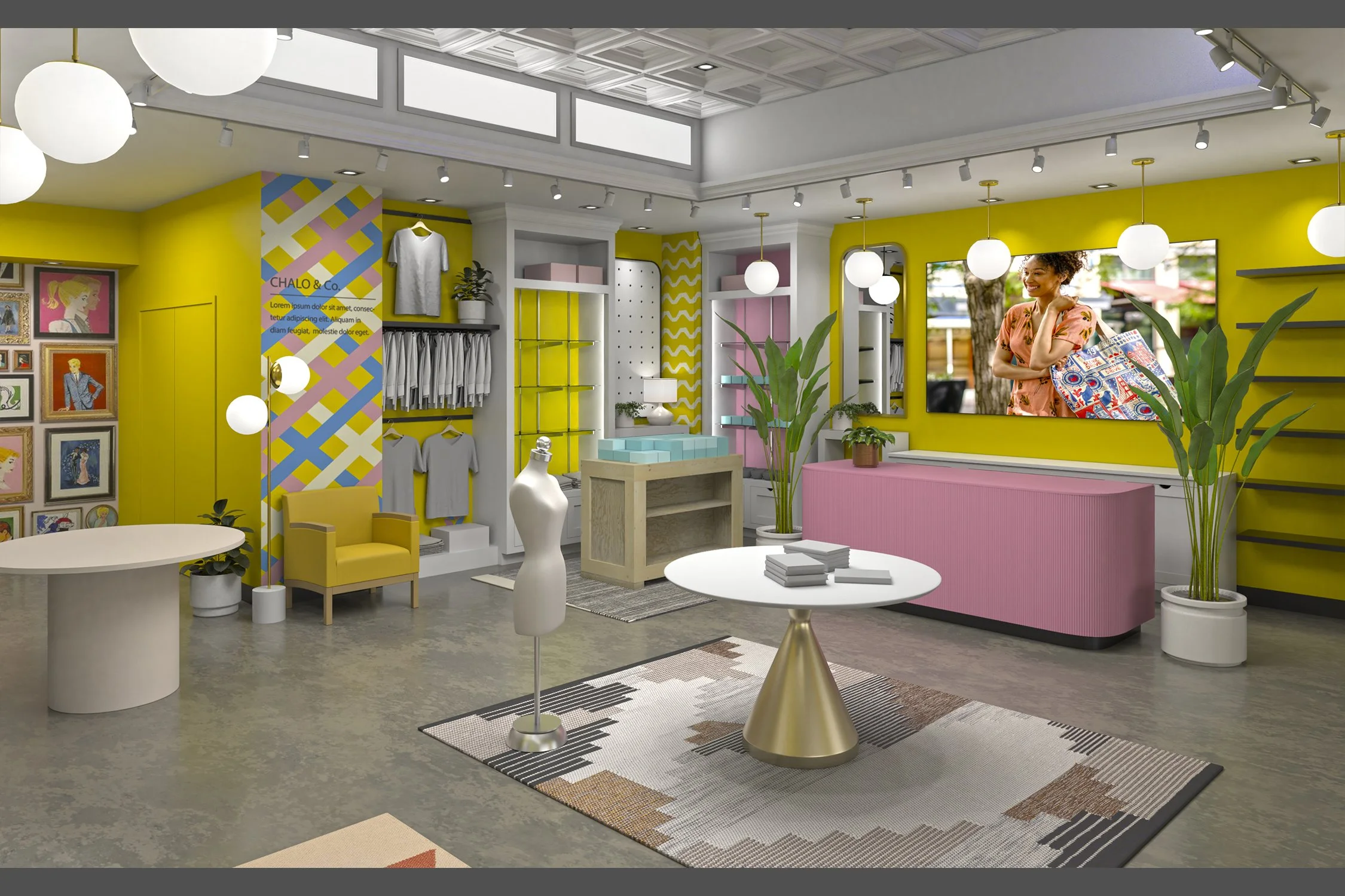 3D model and rendering of retail interior as part of RFP.