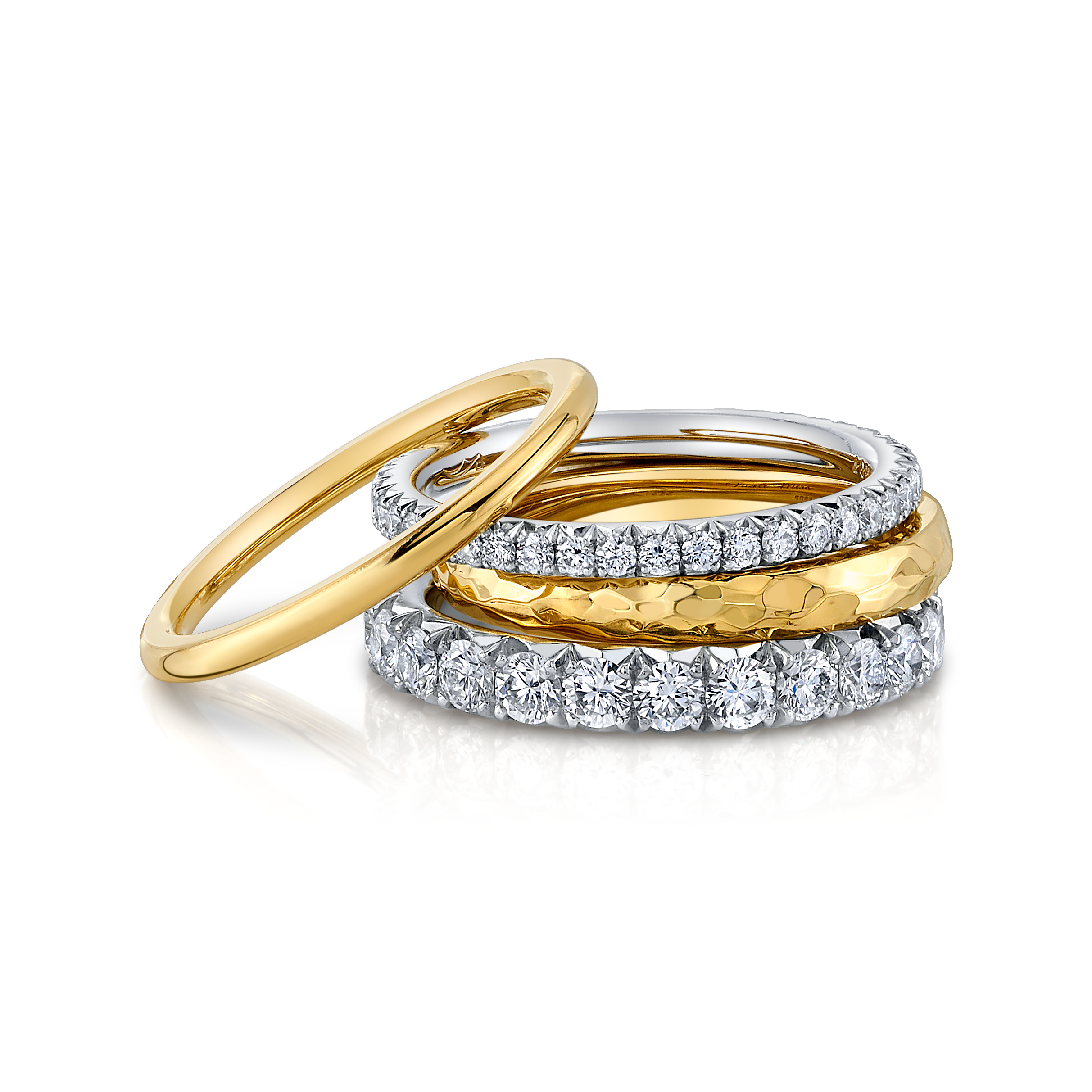 Gold and Silver Diamond Ring Stack