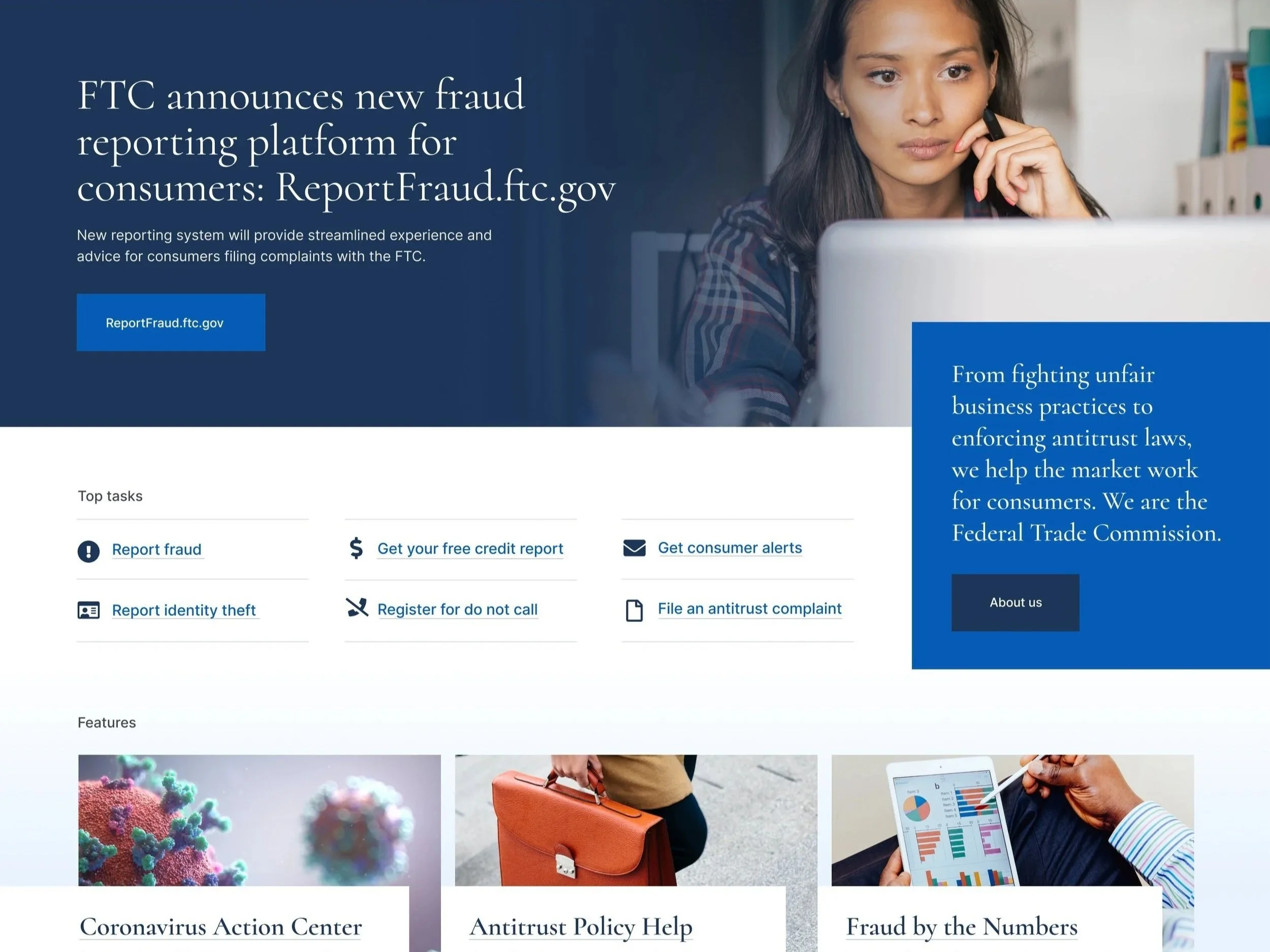 Reimagining FTC's consumer experience — 5 products consolidated