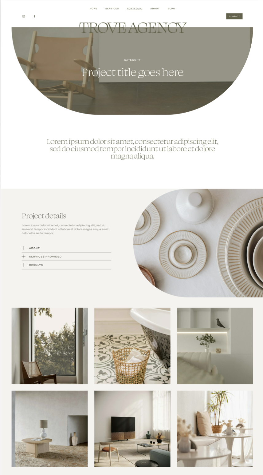 a minimalist and modern website template design for service-based businesses