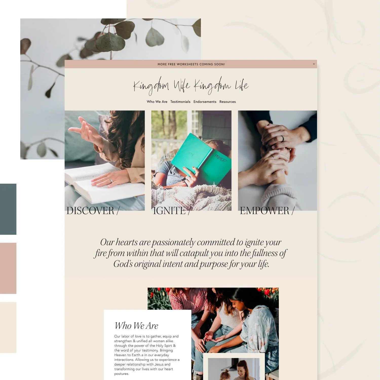 Fresh and Feminine Squarespace Design For Women's Ministry