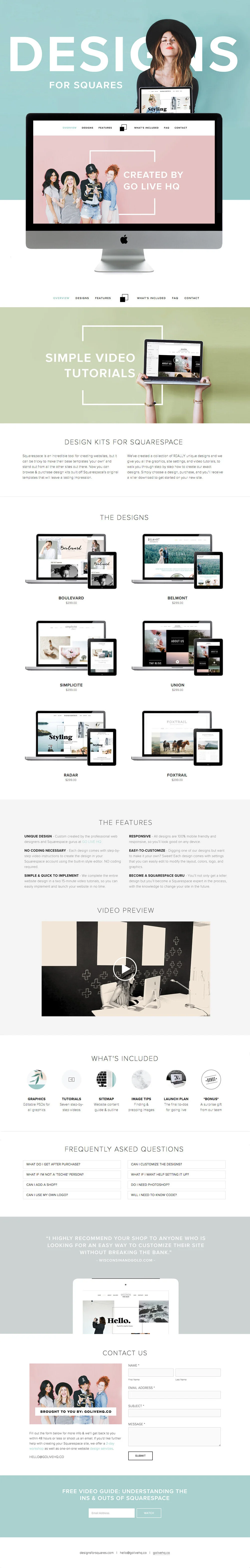 DESIGNS FOR SQUARES IS LIVE ON SQUARESPACE