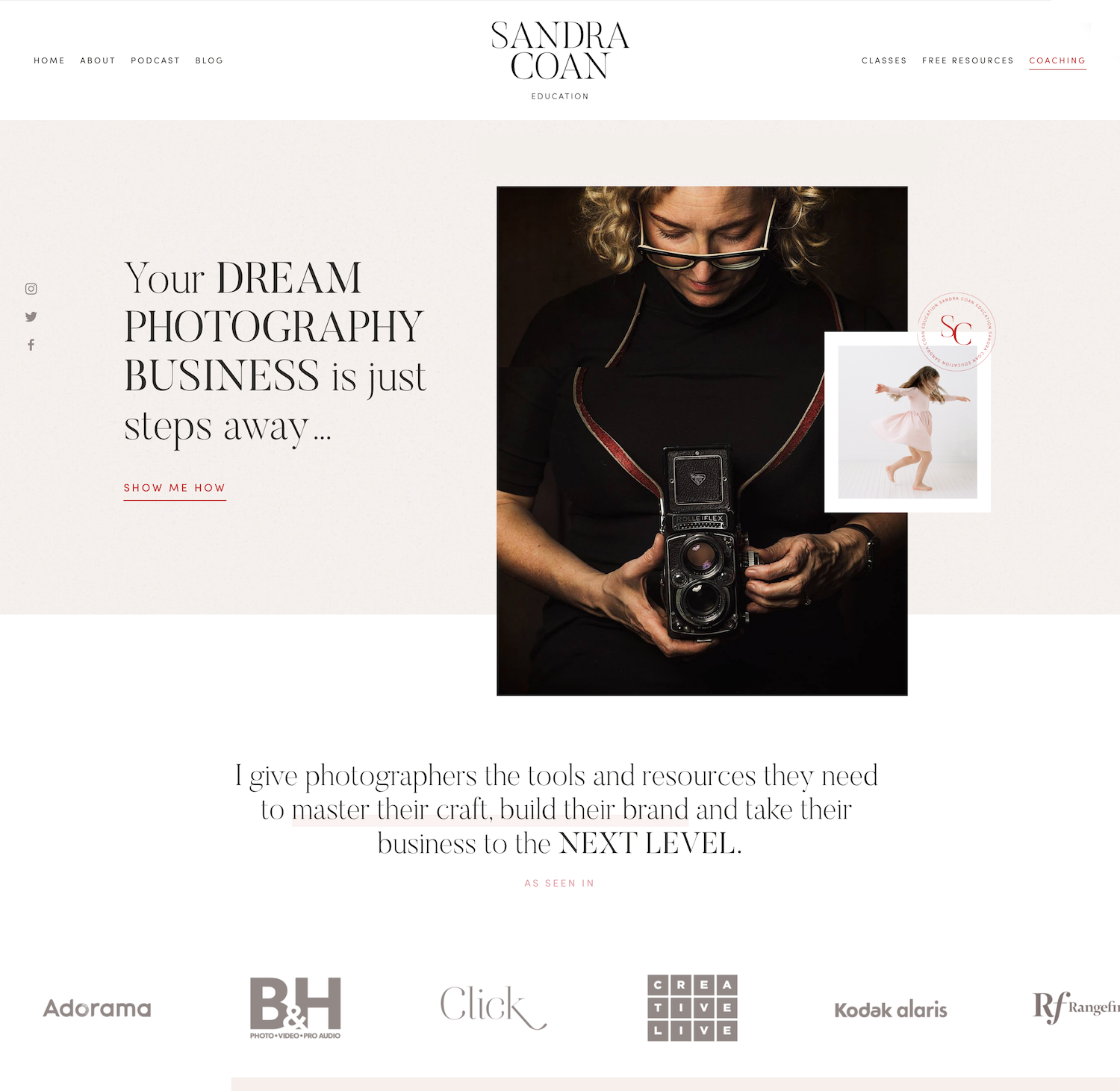 Sophisticated Squarespace Website For Photography Educator