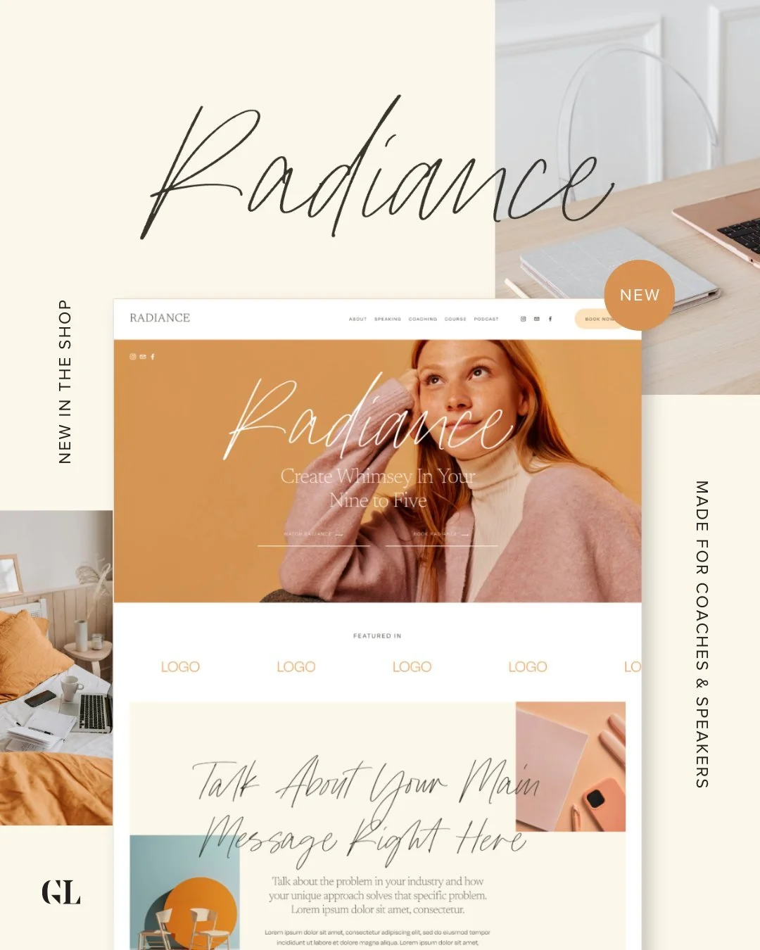 Meet Radiance: our newest Squarespace template built for coaches and speakers who are ready to shine online! 🧡 

Thoughtfully designed to help you book more gigs, grow your business, and connect with your audience in a meaningful way. Swipe for a lo