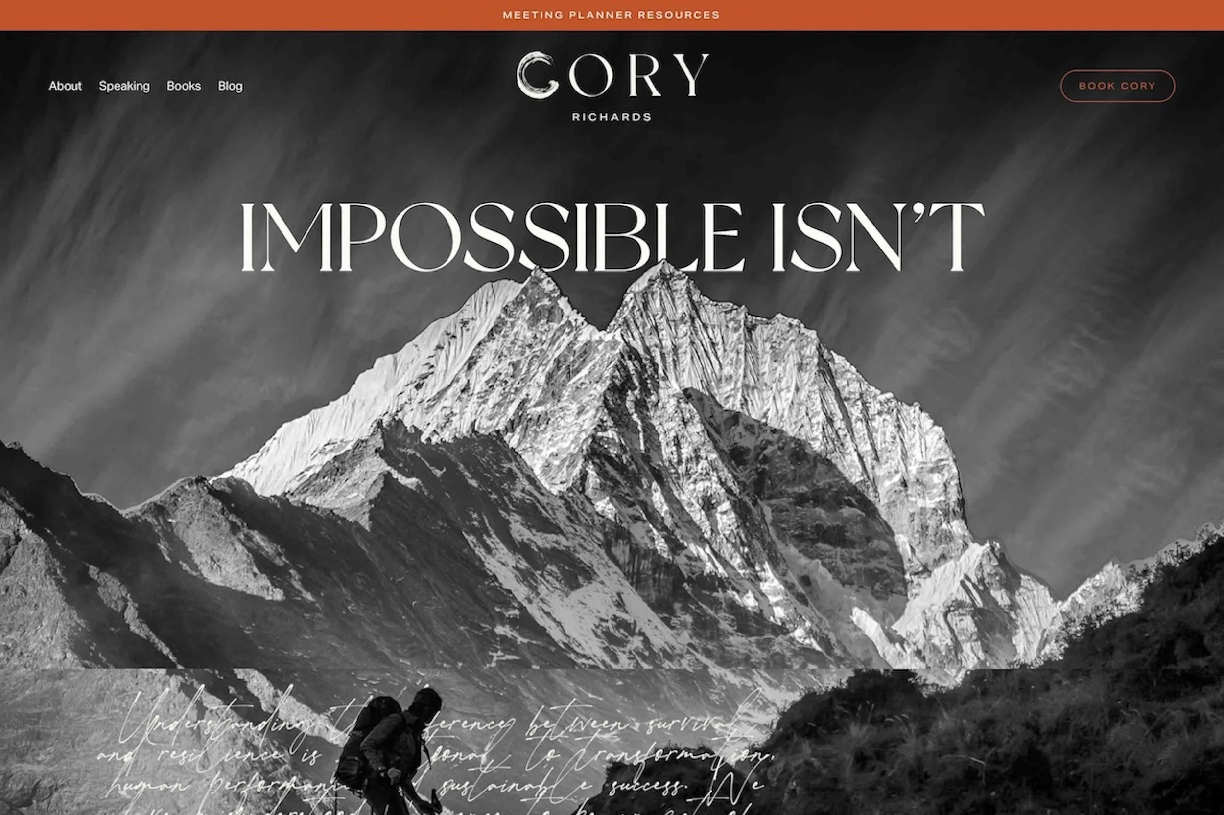 Cory Richards, Speaker – Custom Website