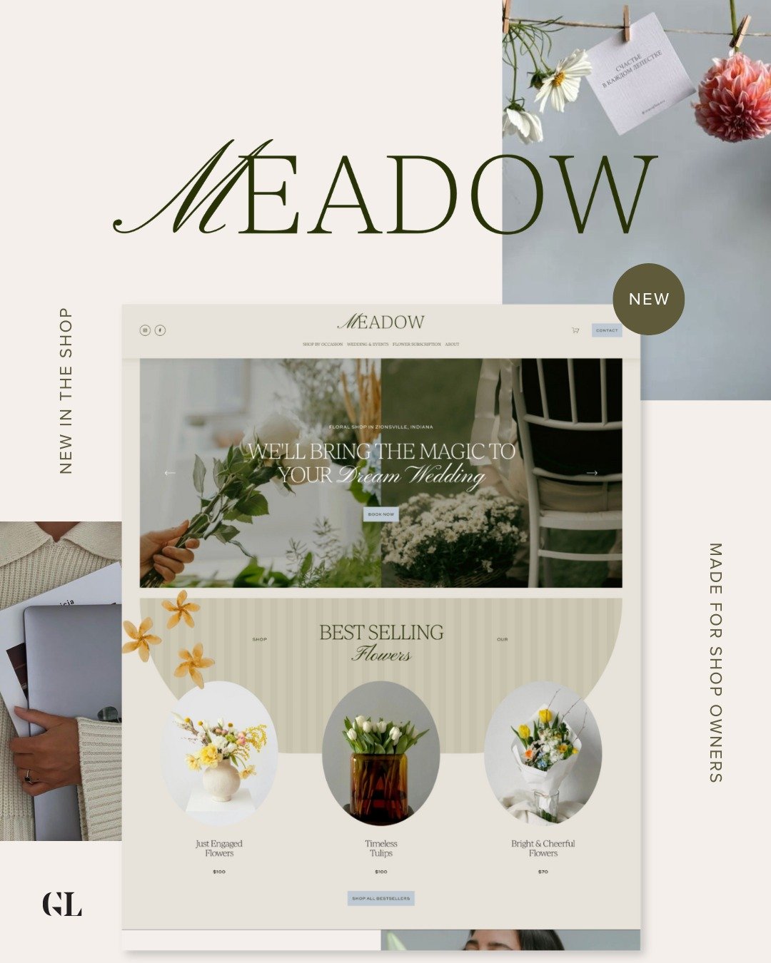 Okay, we know we say this with every template launch but we just might have a new favorite in the shop. Meet Meadow, our brand new Squarespace template! 🌷

Our designers built Meadow to help you launch a simple yet fun website for floral shops. She 