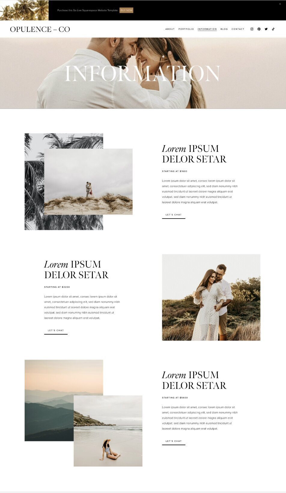 Perfect website template for photographers and videographers seeking a modern and clean Squarespace portfolio website template.