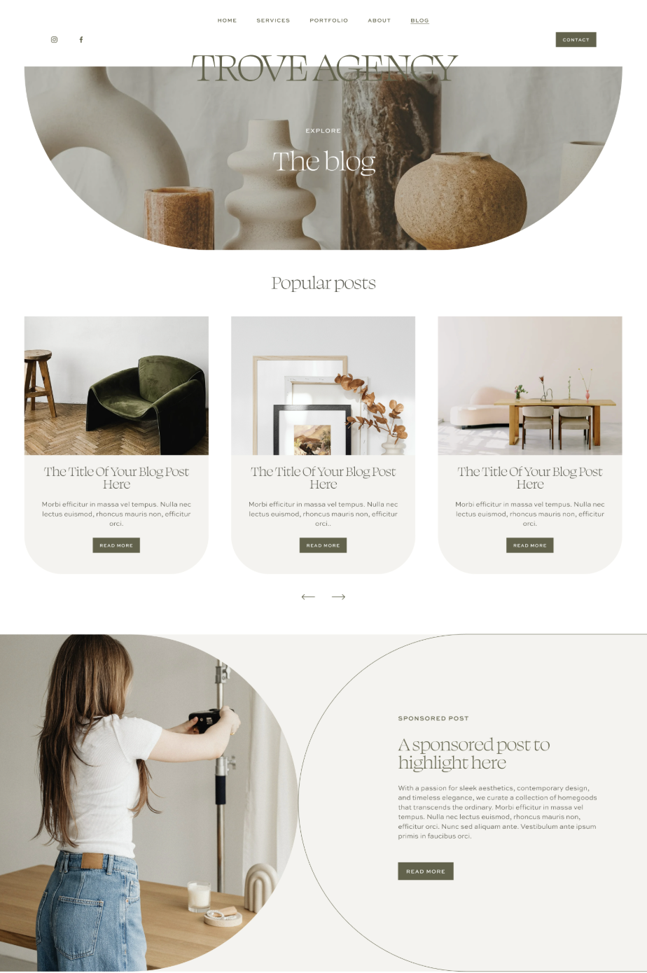 a minimalist and modern website template design for service-based businesses