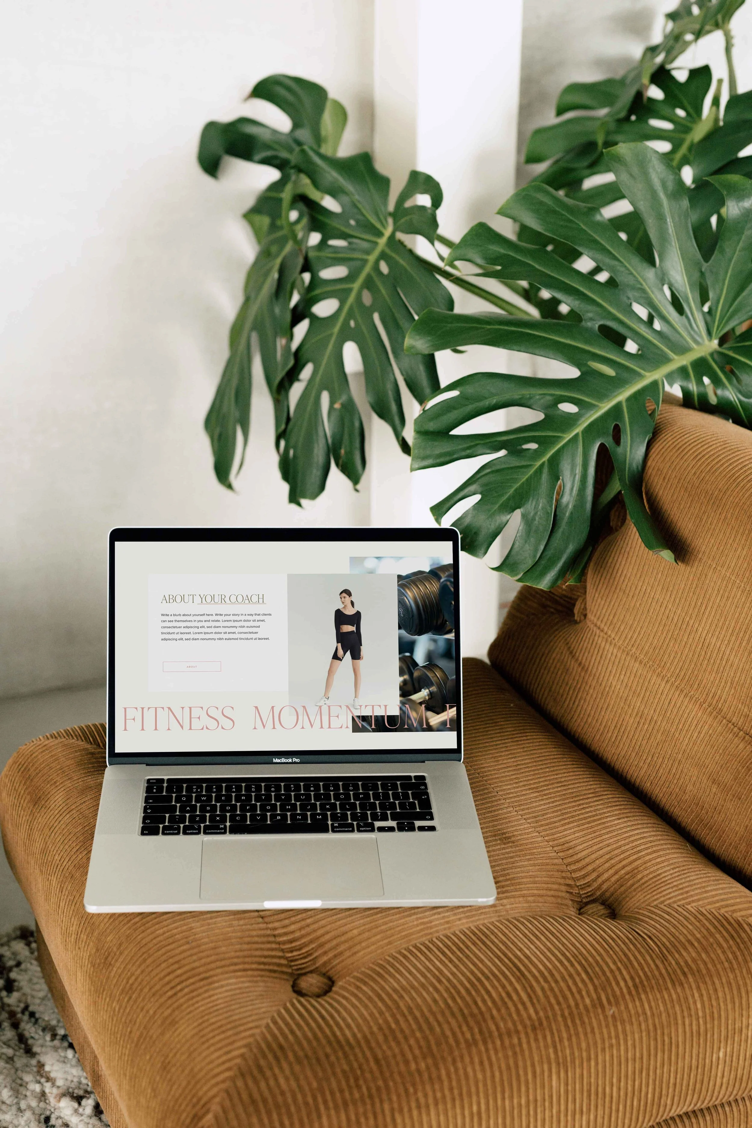 Fitness trainer website design built on Squarespace.