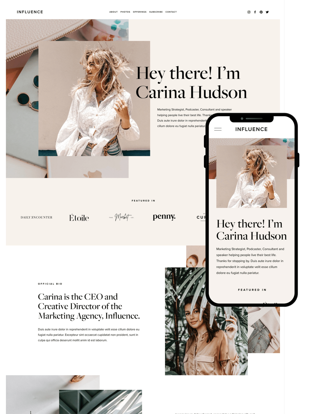 Coach Website Template Simple Onepage 7.1 Squarespace Template by GoLive