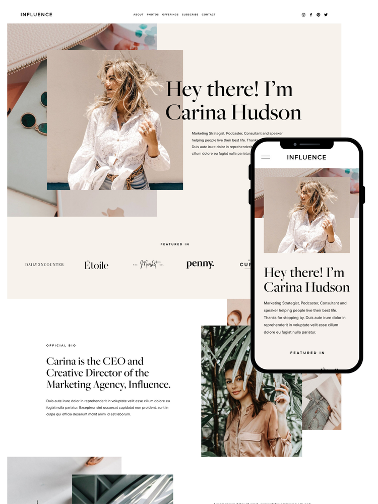 Coach Website Template Simple Onepage 7.1 Squarespace Template by GoLive