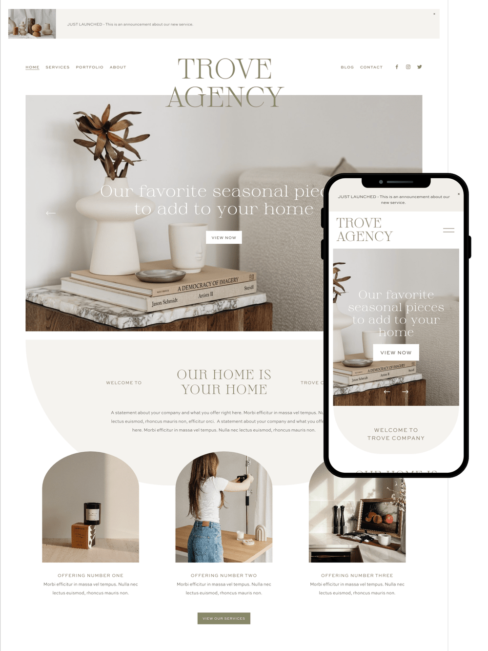 Modern Website Template Agency Squarespace Website Template by GoLive