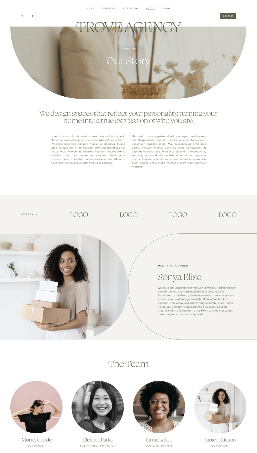 a minimalist and modern website template design for service-based businesses