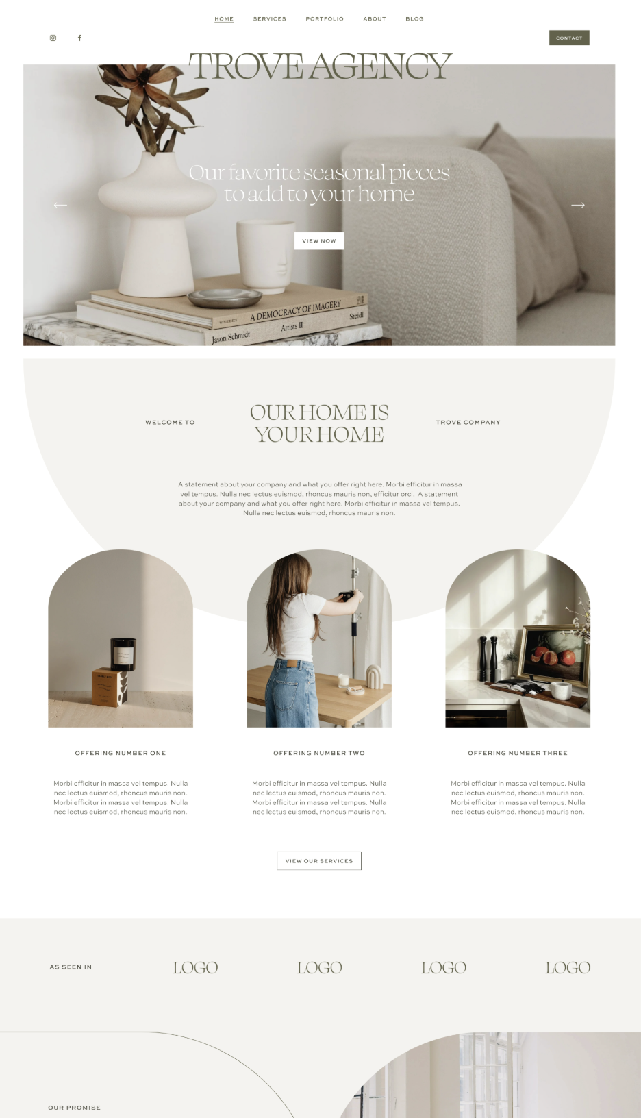 a minimalist and modern website template design for service-based businesses