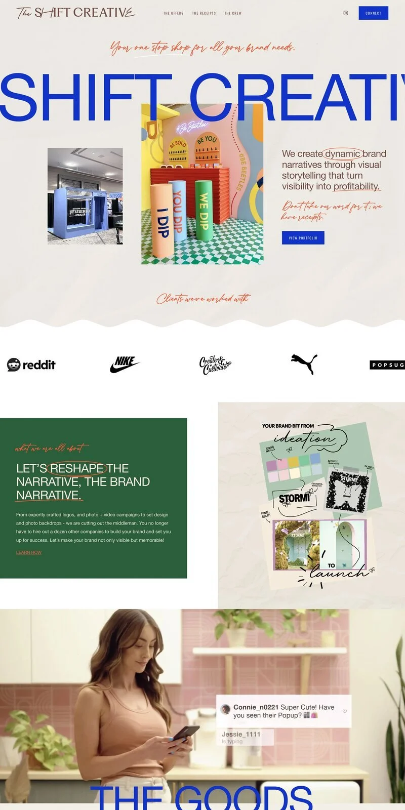 Squarespace Website Design for The Shift Creative Design Agency