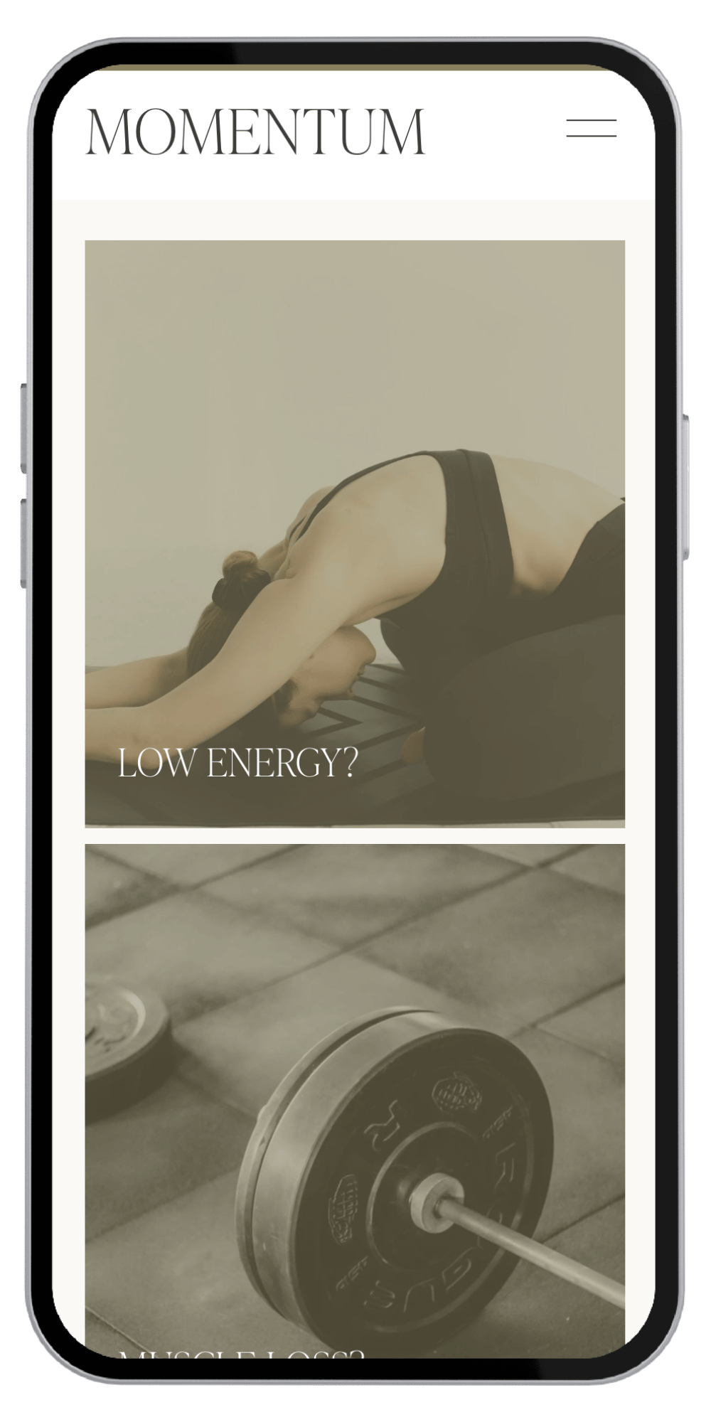 Fitness trainer website design built on Squarespace.