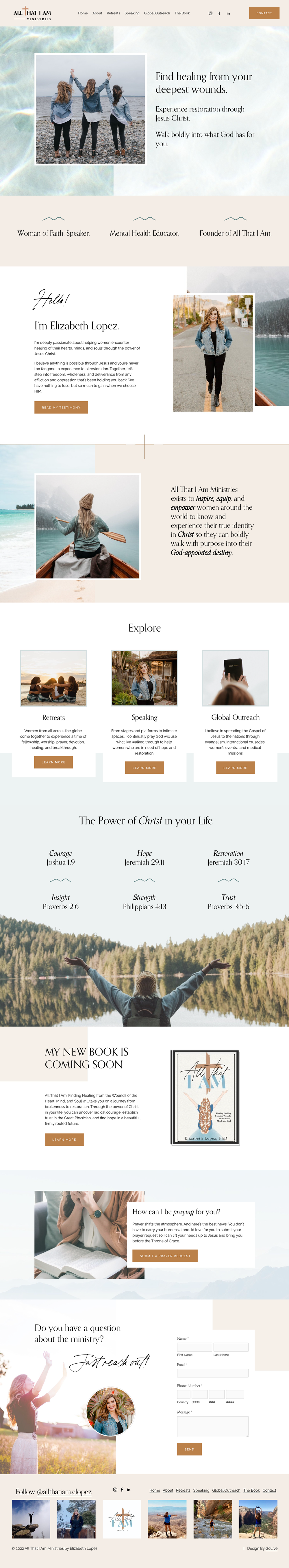Empowering and Warm Squarespace Website For Women's Ministry