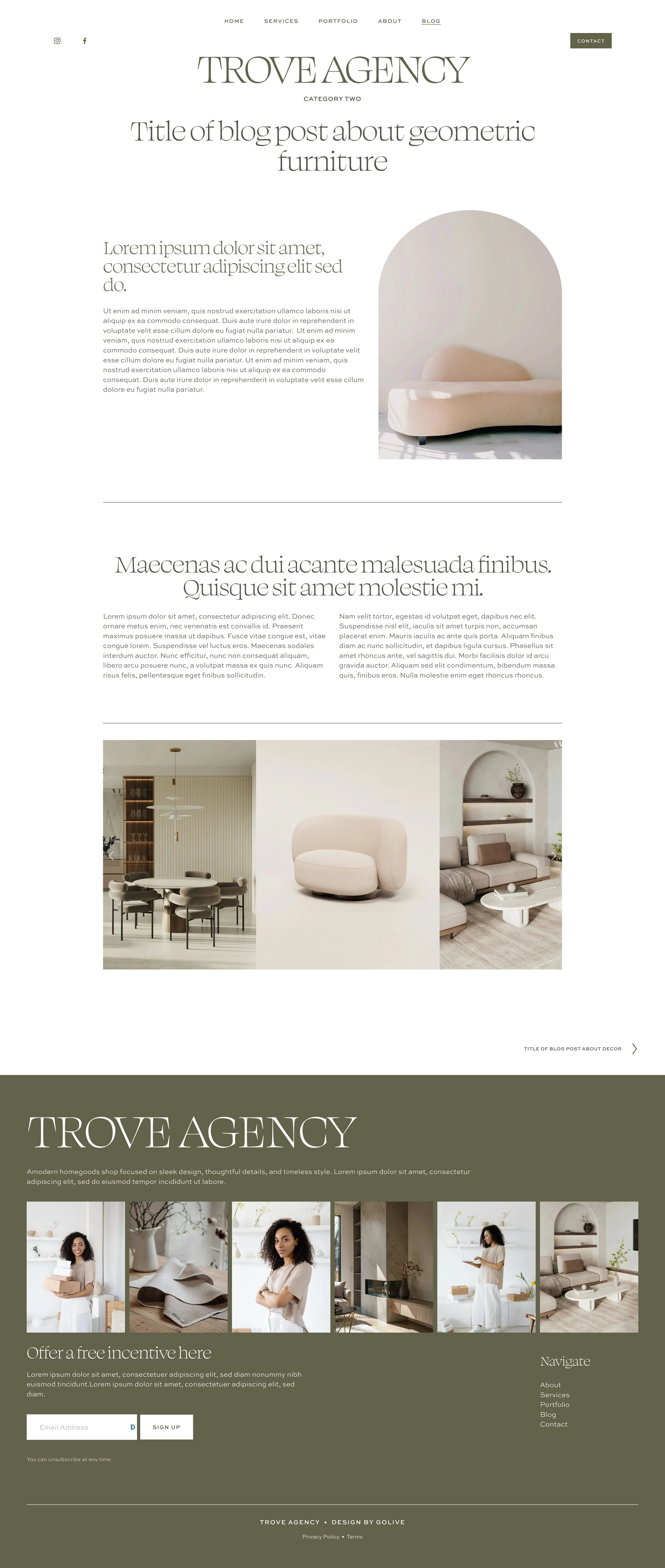 a minimalist and modern website template design for service-based businesses
