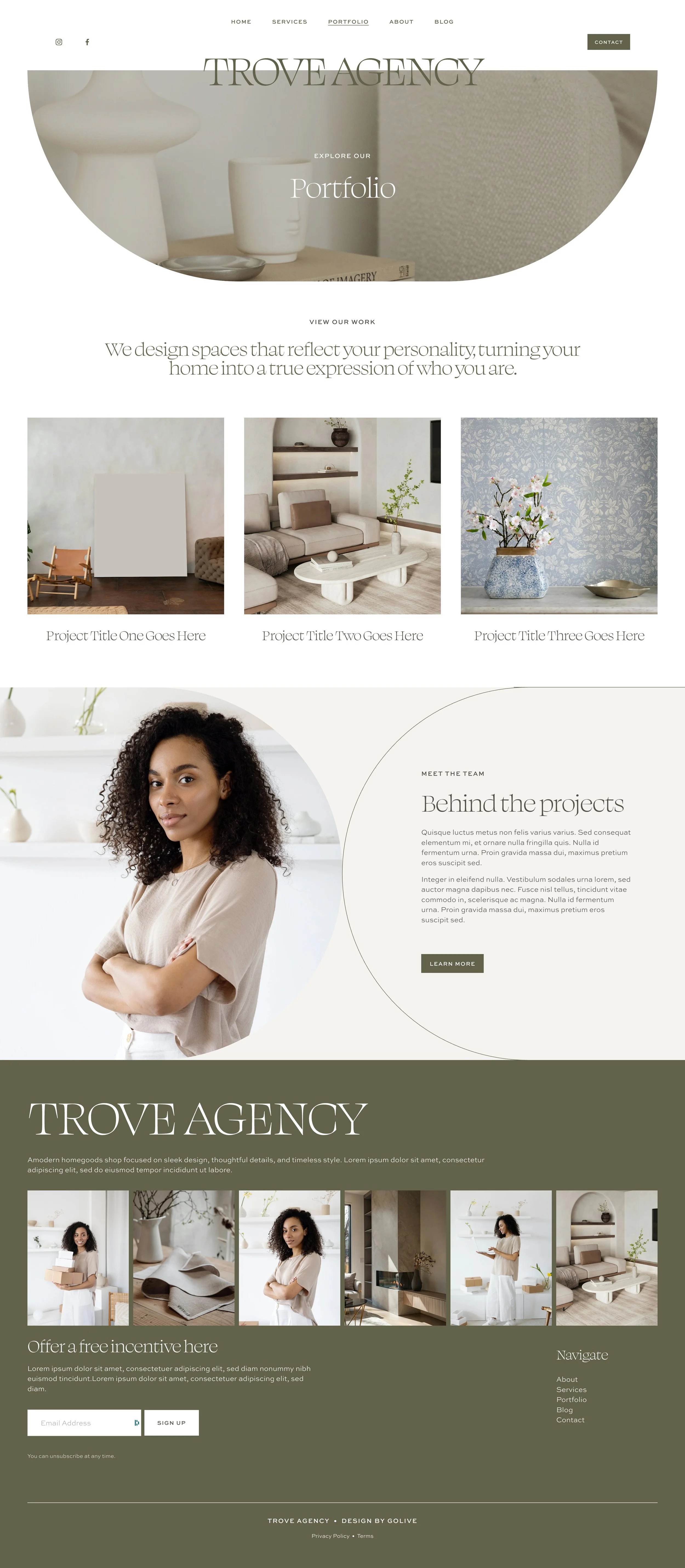a minimalist and modern website template design for service-based businesses