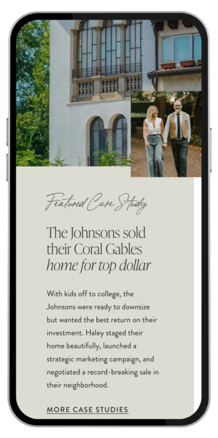 Nest realtor website template for Squarespace