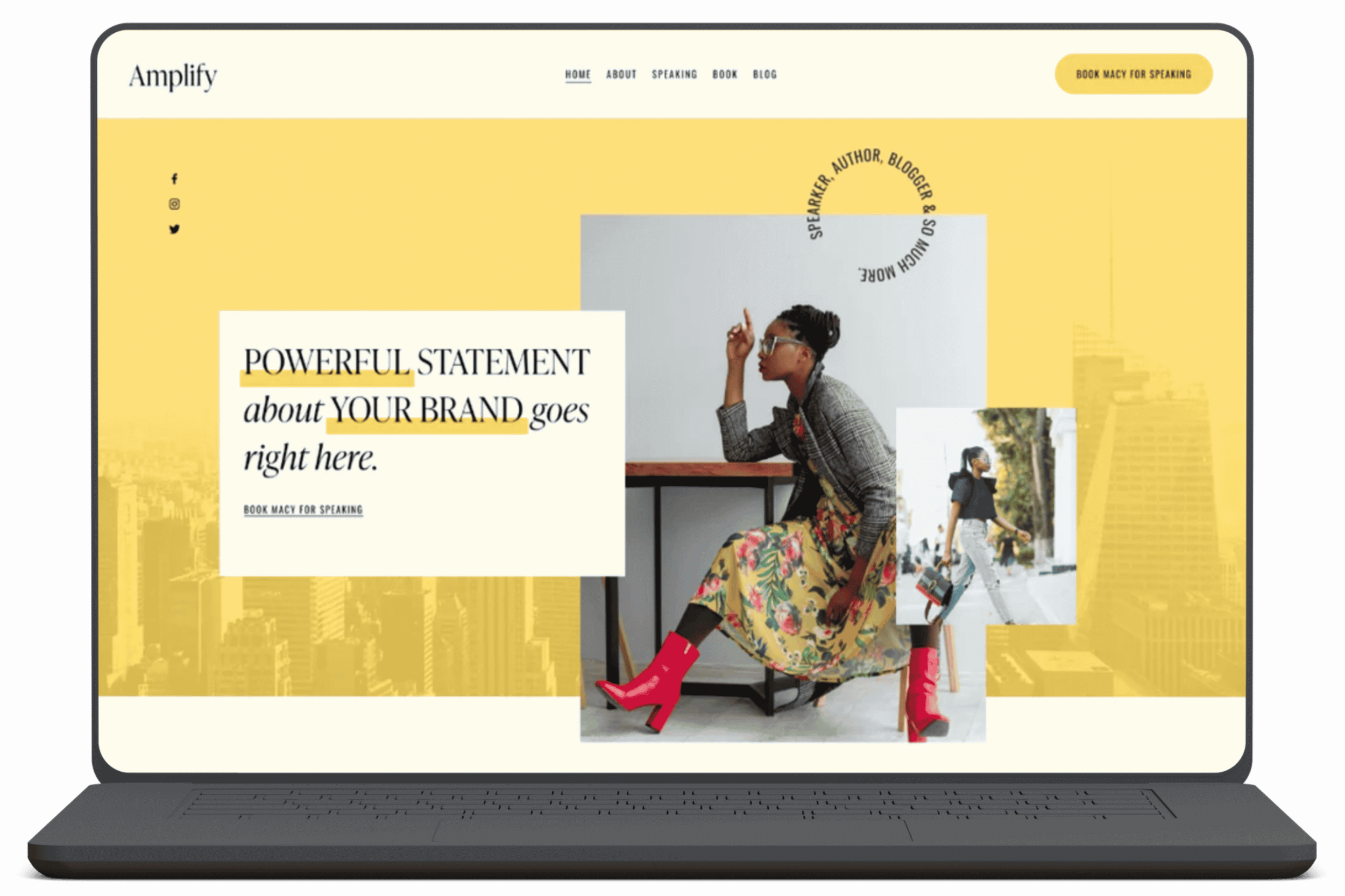 best premium Squarespace template for speakers?