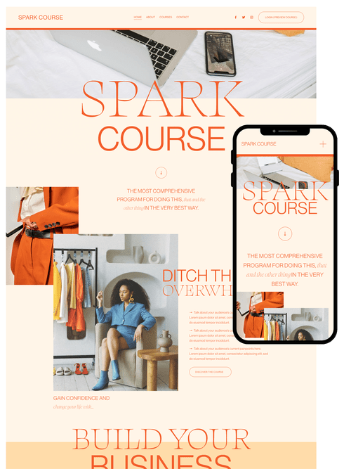 Spark Squarespace Course Template | By GoLive