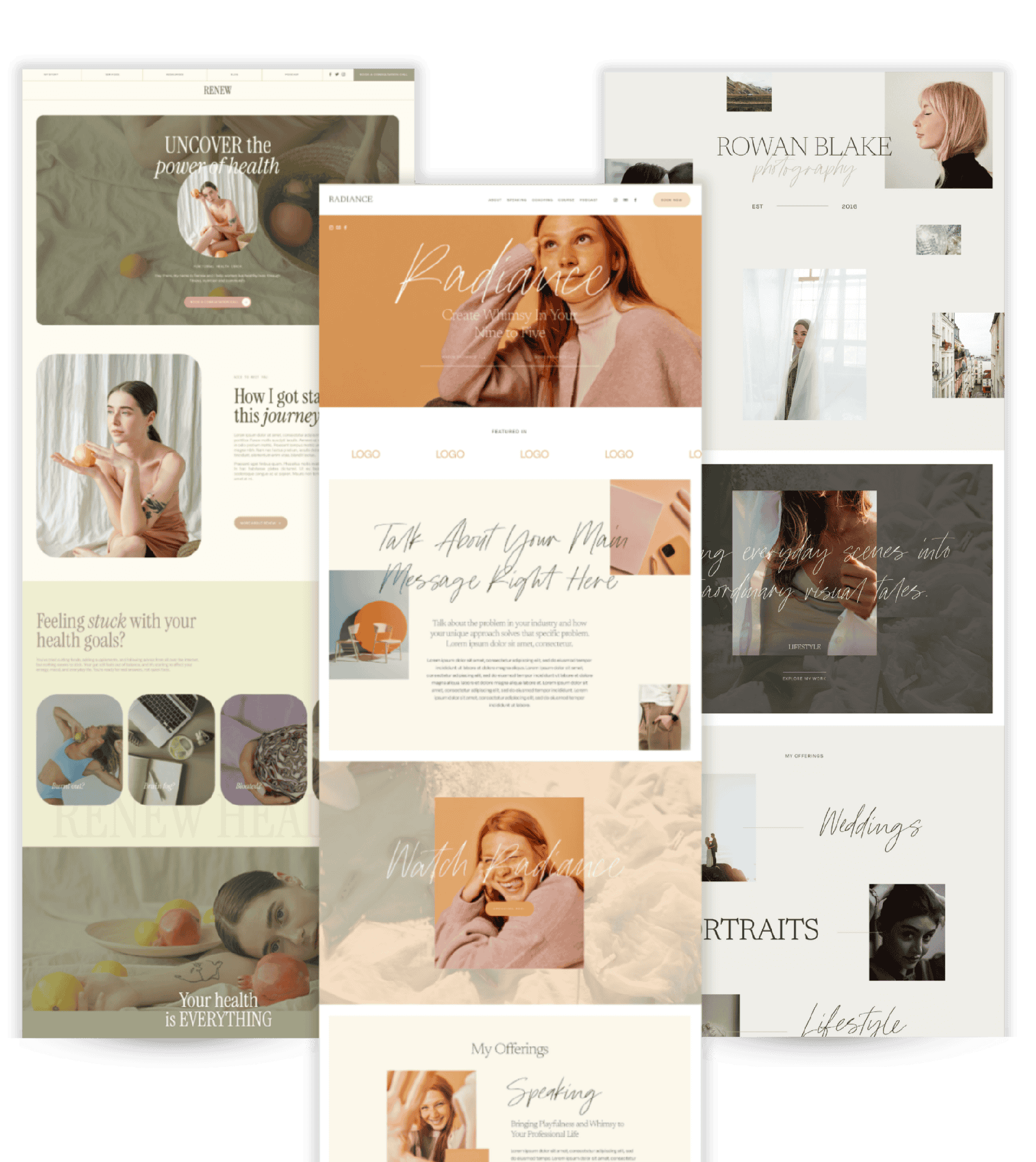 Shop GoLive's 39 top-rated Squarespace website templates for speakers, coaches, service-based businesses and small business owners.