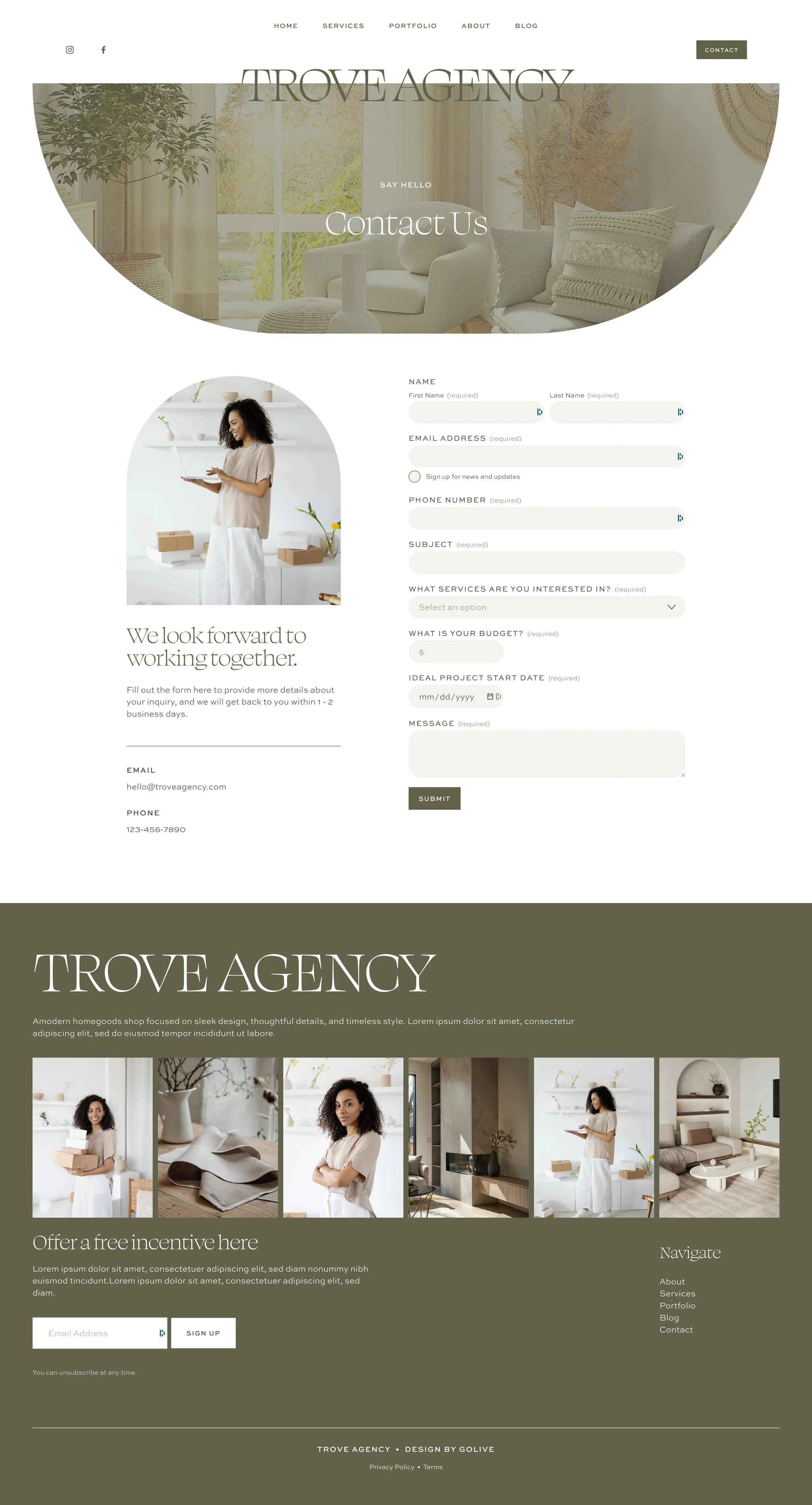 a minimalist and modern website template design for service-based businesses