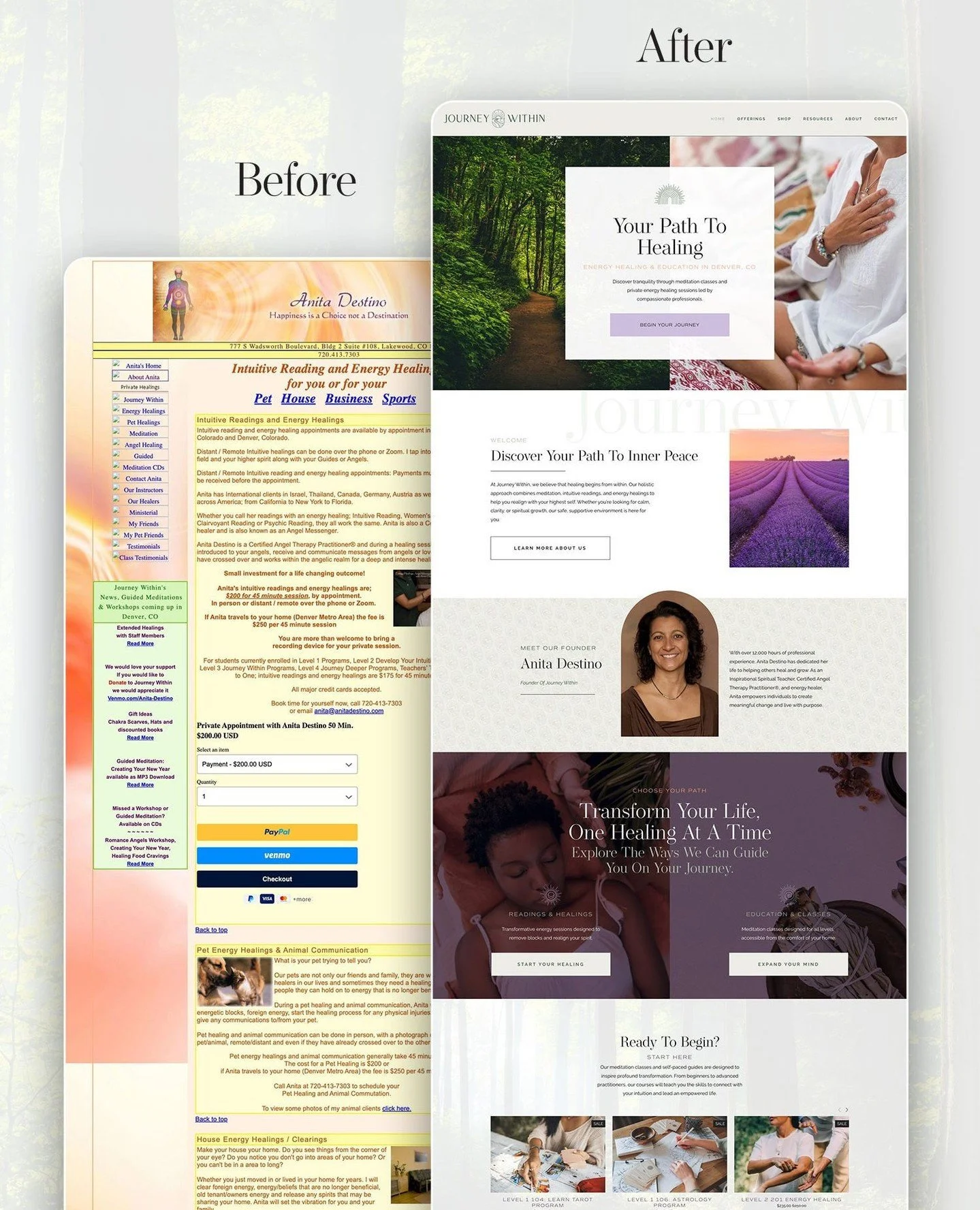 We launched a fresh new brand + website for @journeywithindenver a few months ago ✨ and it&rsquo;s a major glow-up. ⁠
⁠ ⁠
If your site is feeling a little... shall we say *lost in time* here are 5 signs it might be ready for a redesign: ⁠
⁠
1️⃣ It&rs