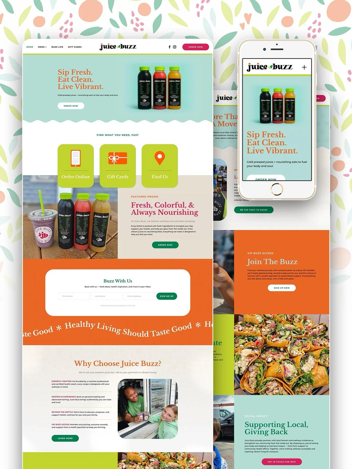 Big news from the Buzz! The brand new Juice Buzz website is officially live and it&rsquo;s as fresh, colorful, and vibrant as the juices themselves! 🥤 ⁠
⁠
This women-owned brand is all about empowering health-minded families with cold-pressed juices