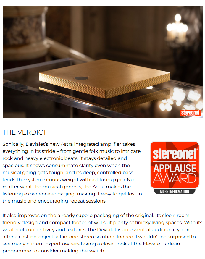 Devialet Astra: A New Benchmark in Integrated Amplification.