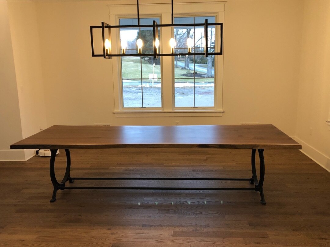 We were very pleased with the how well these two unique walnut tables turned out. Today they were delivered to their permanent home and look... well, quite frankly, at home. We hope they provide a meeting place for good food and conversation for many