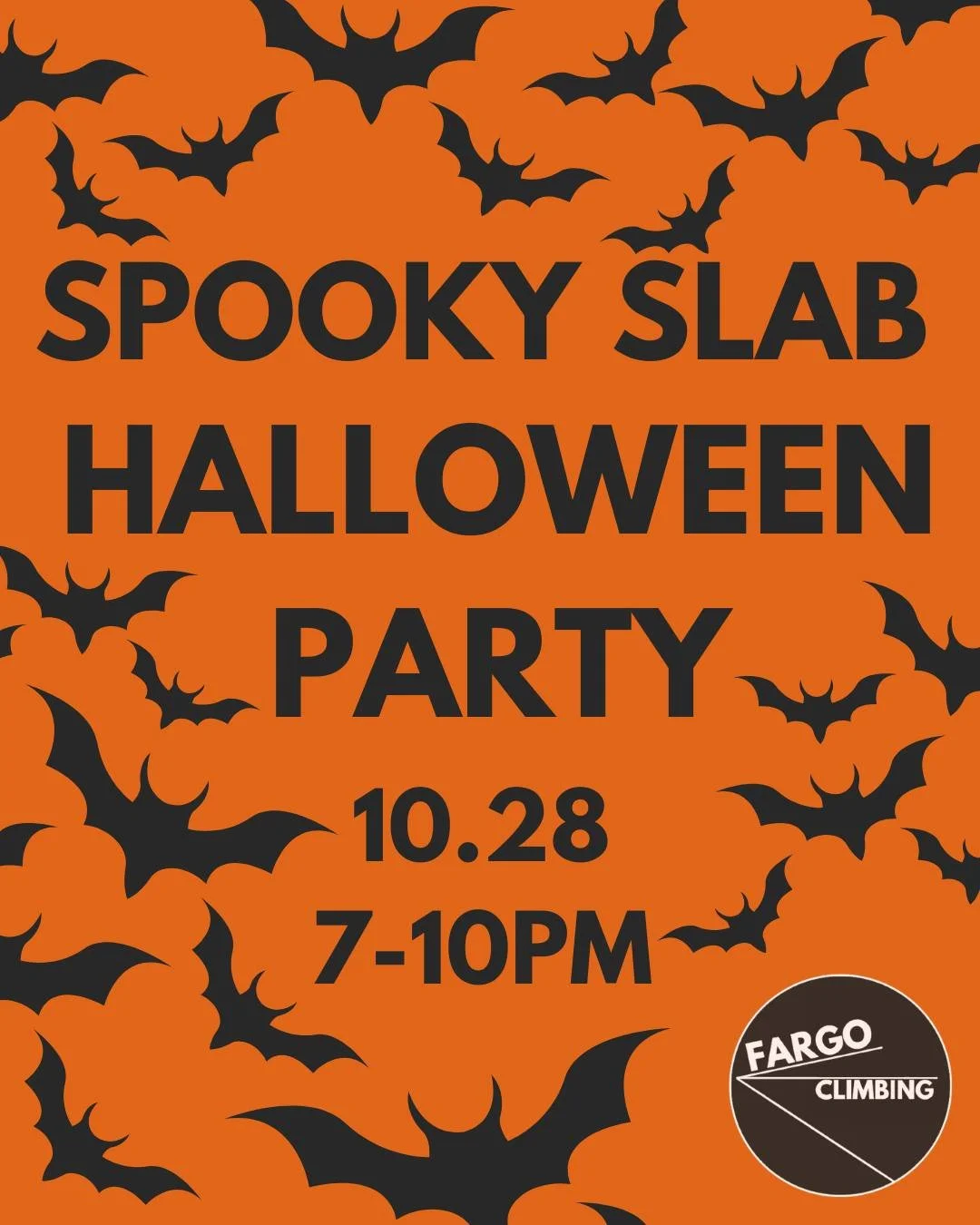 Spooky Slab Pop Up Competition! 10.28 7pm-10pm! 
Registration is live!
Earn raffle tickets for sending & flashing climbs!
Earn bonus raffle tickets for coming in costume!
 #Fargo #moorhead