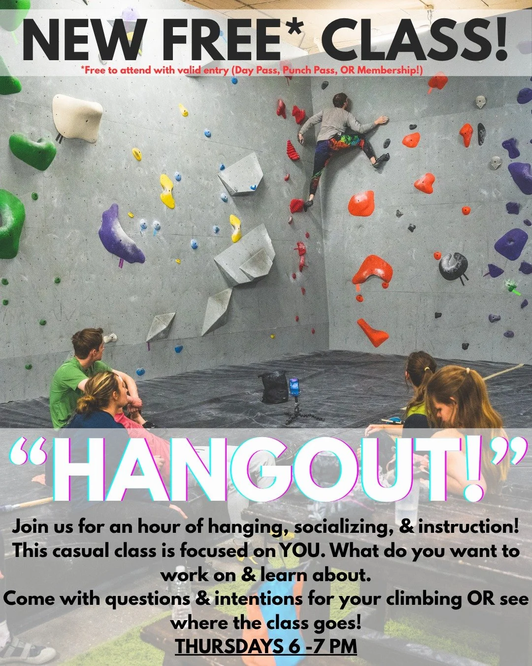 Brand new class tomorrow! Join us for our first session of "Hangout"
#fargo #moorhead #climbing #bouldering