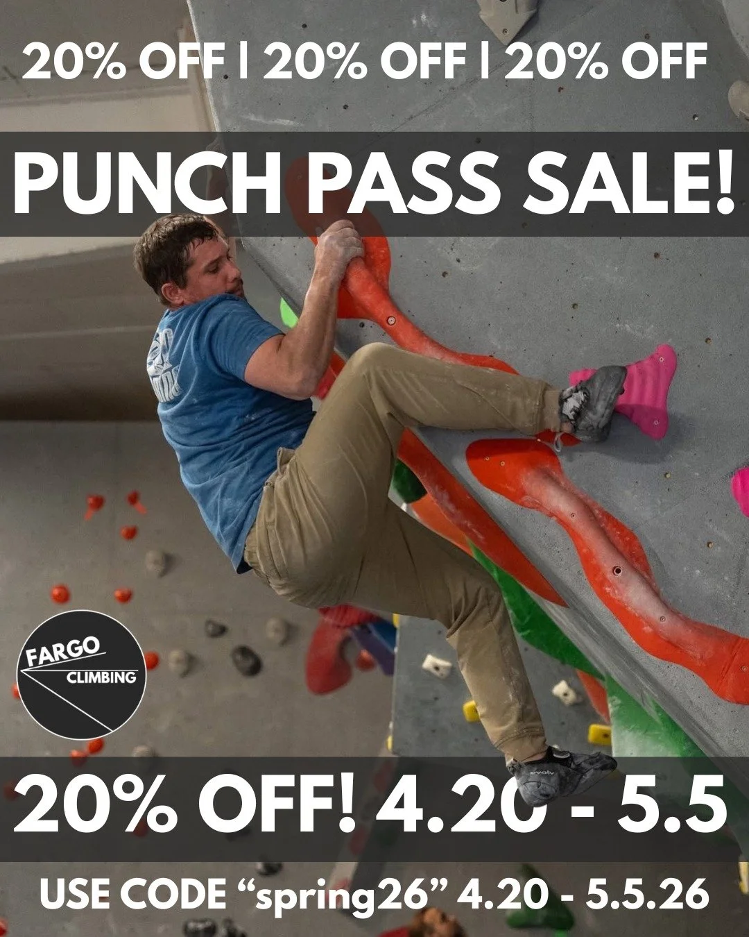 Spring Punch Pass Sale is LIVE!
Save even more and get 20% off Punch Passes!
Buy online or at the front desk with code "spring26"
Discount available now!!!
 #fargo #moorhead