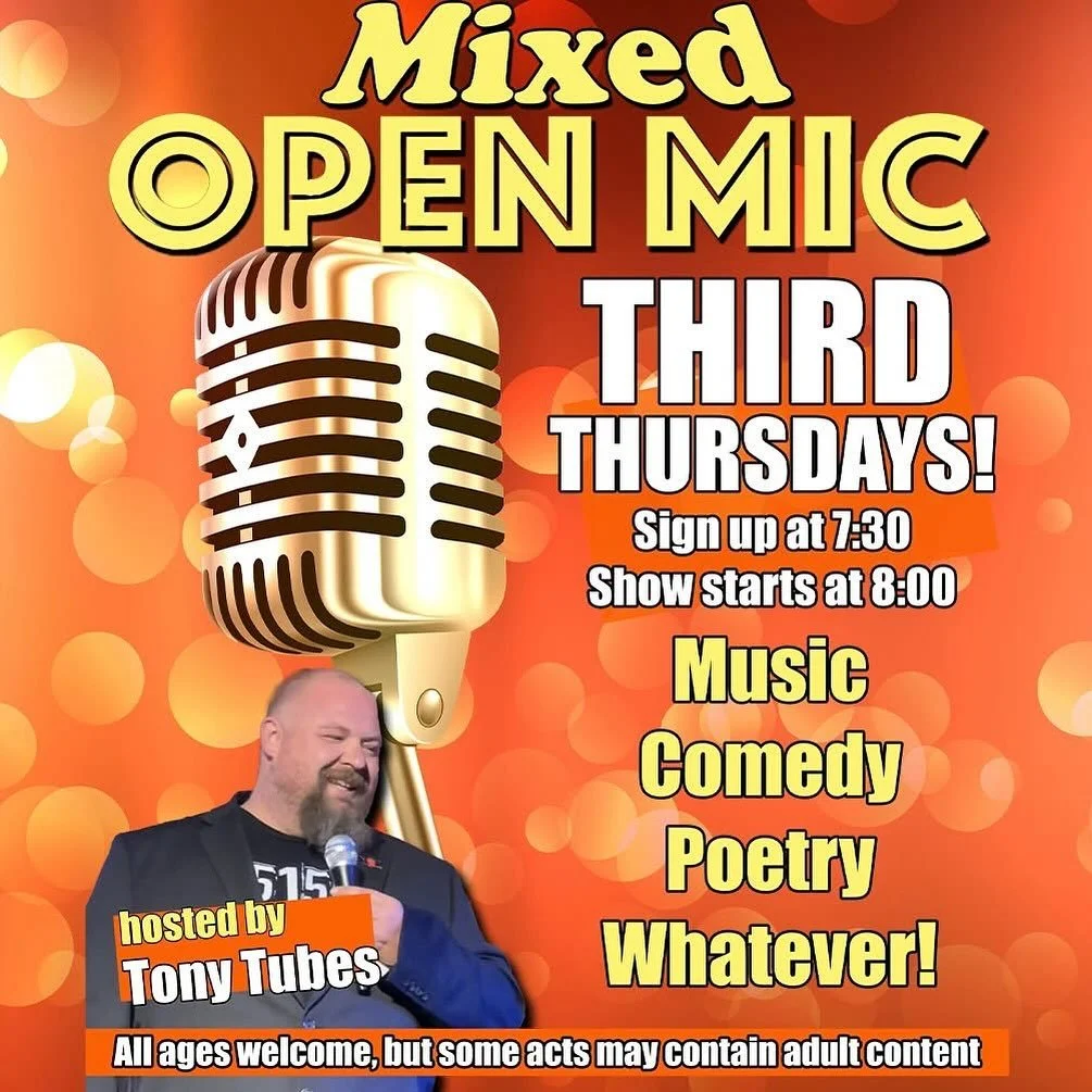 Mixed Open Mic is tonight! Music, comedy, poetry, flute solos, telling a story, whatever the heck you’ve got, come give it a try tonight!