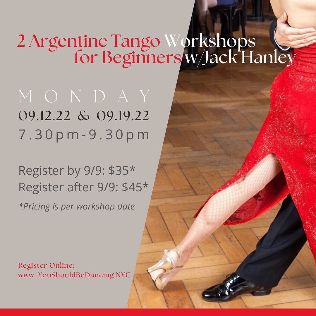 Argentine Tango for beginners&hellip; these workshops are designed for those wanting to explore Argentine Tango for the first time, or those who may have taken some classes but want to go over the basics. Jack has a special passion for passing on his
