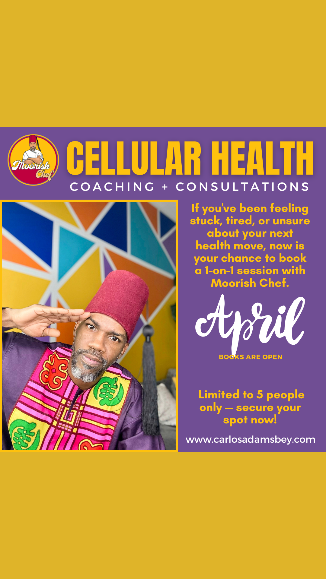 Work with Moorish Chef (APRIL)