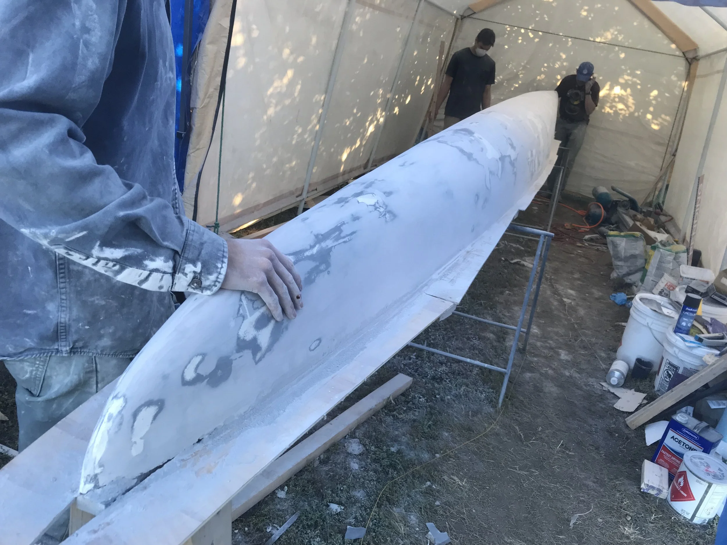 The final hull cast. 24' in length and 18" in width.