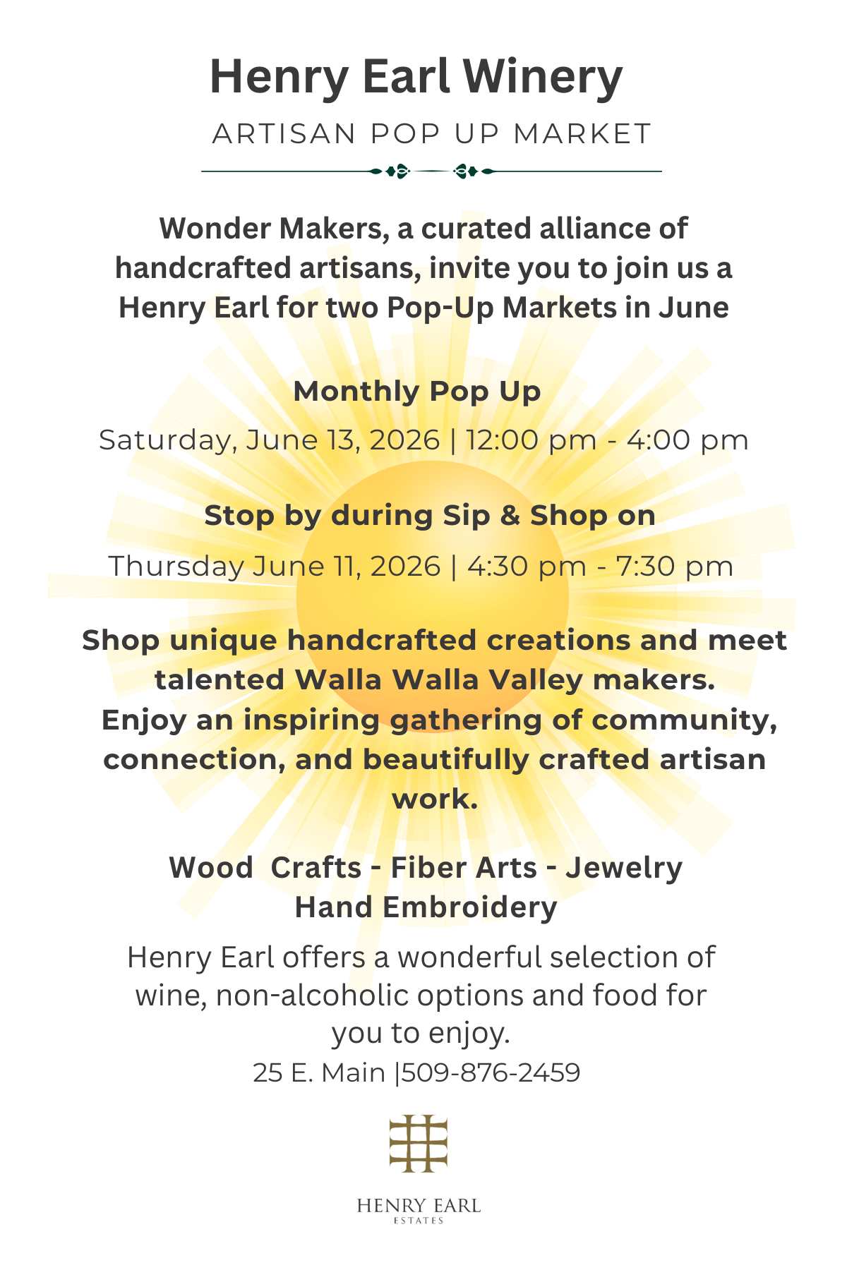 Wonder Makers Sip & Stroll Pop Up Market